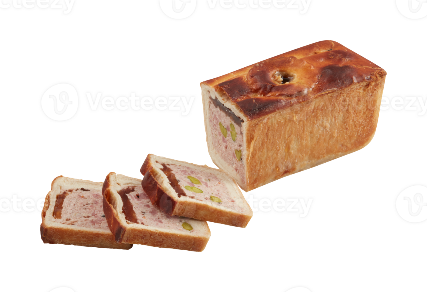 Bread with custard filling with cut out isolated on transparent background png