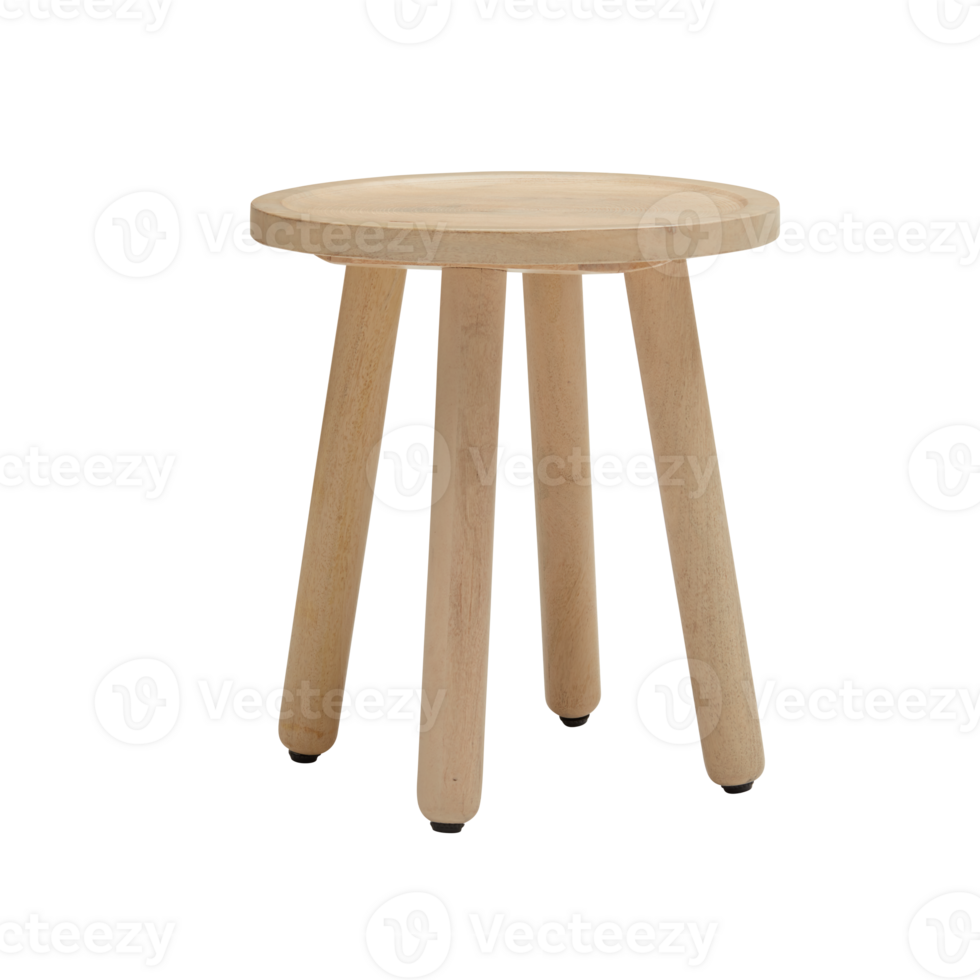 Oak table decorated in the bedroom with cut out isolated on transparent background png