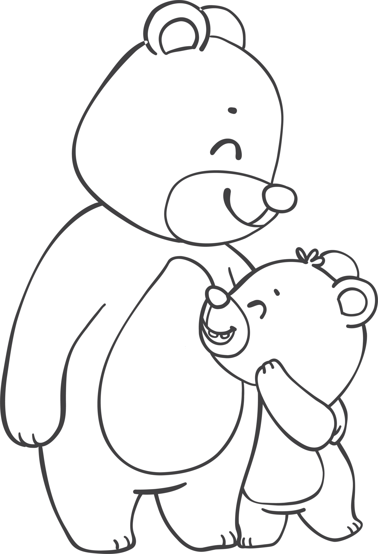 Cute super Hero Daddy bear and happy baby bear father's day cartoon ...