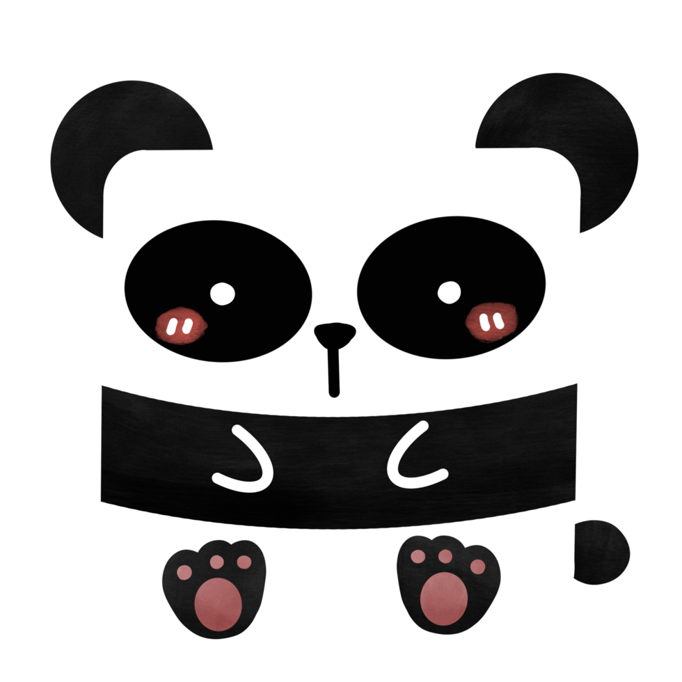 Cute square bear panda png