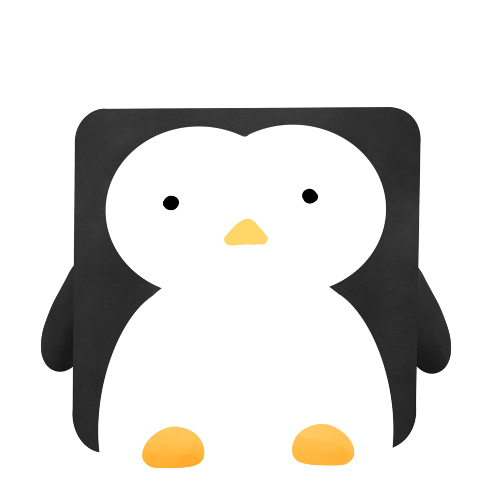 Cute square penguin png