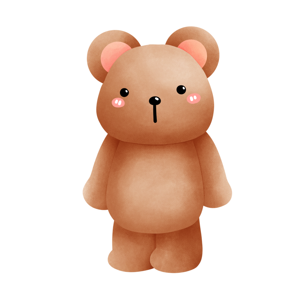 fofa Castanho grisalho Urso dentro aguarela png