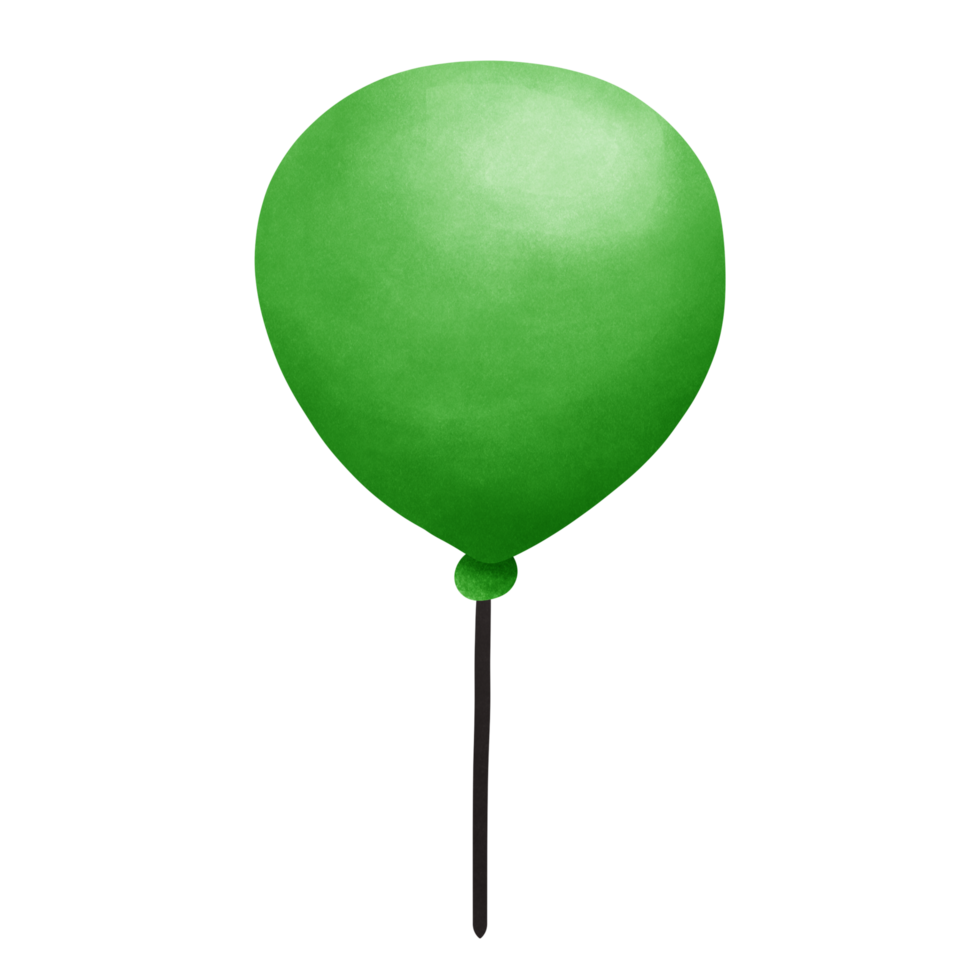 Green balloon in watercolor png