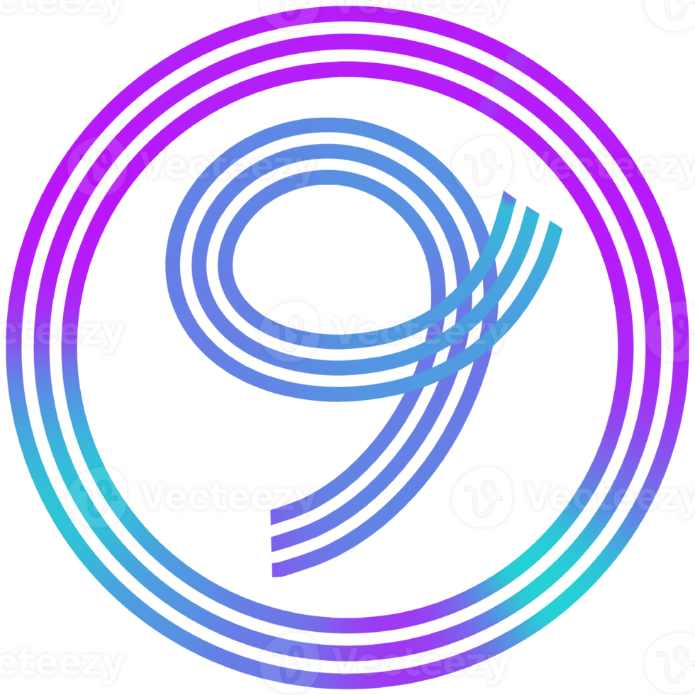 Numbers with colors line png