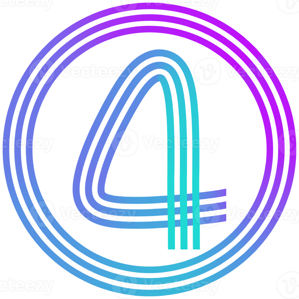 Numbers with colors line png
