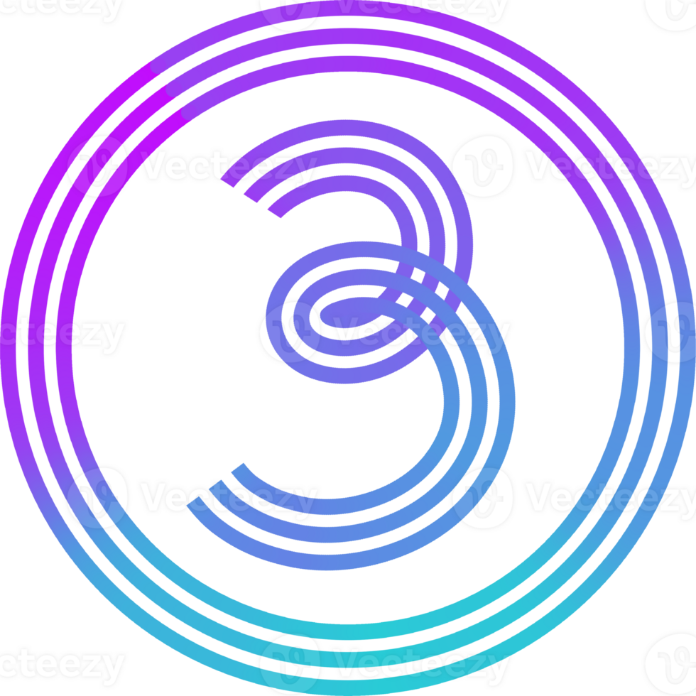 Numbers with colors line png