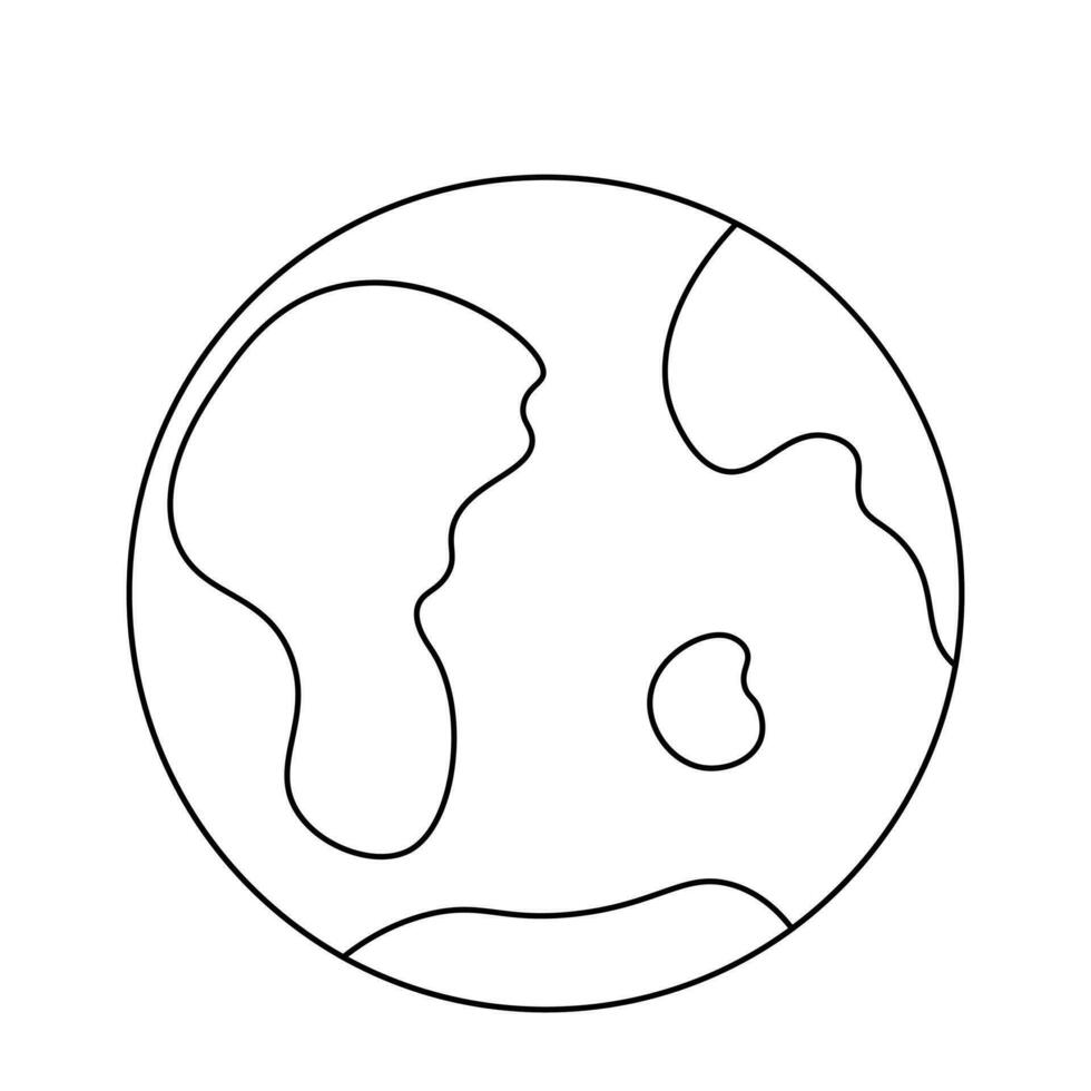 Drawn cartoon Globe Planet Earth in black and white vector