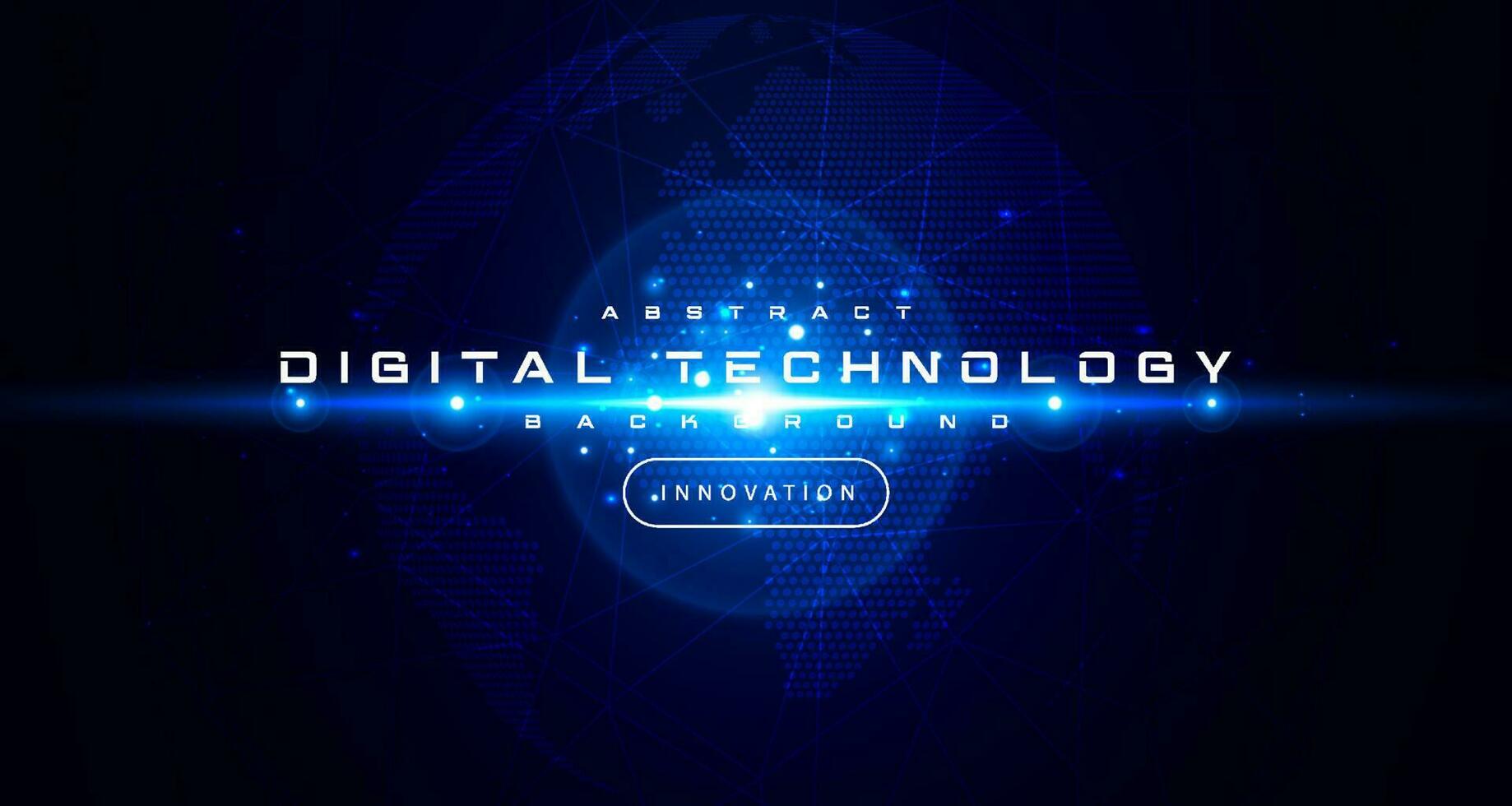 banner de tecnología digital concepto de fondo verde azul, efecto de luz de tecnología cibernética, tecnología abstracta, datos futuros de innovación, red de Internet, big data ai, conexión de puntos de líneas, vector de ilustración