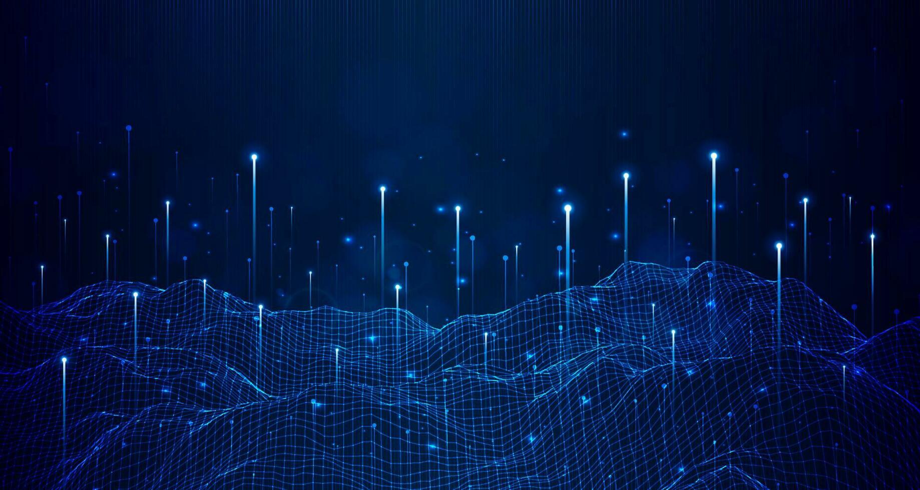 Digital technology speed connect blue green background, cyber nano information, abstract communication, innovation future tech data, internet network connection, Ai big data, line dot illustration 3d vector