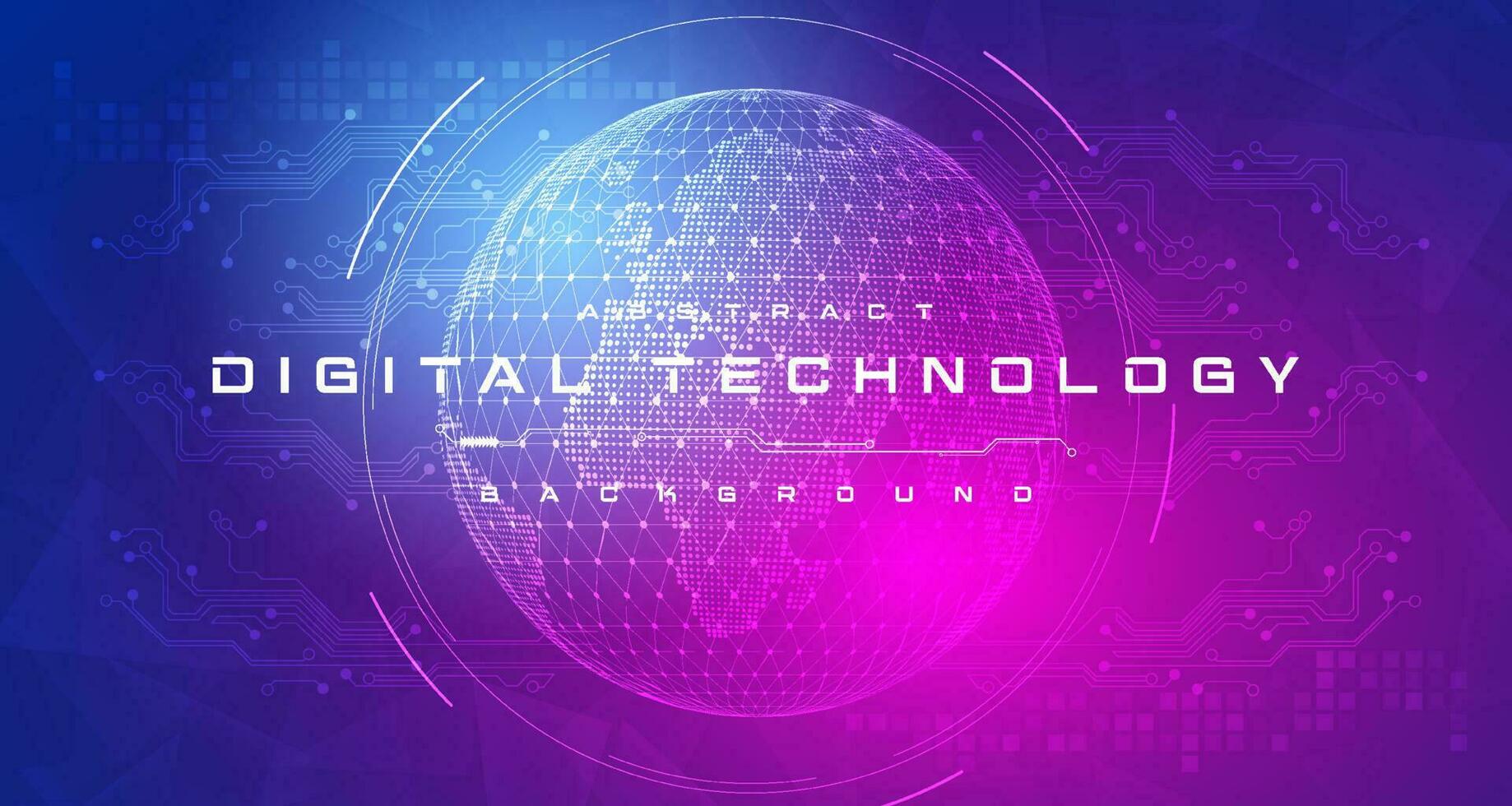 Abstract digital technology futuristic circuit blue pink background, Cyber science tech, Innovation communication future, Ai big data, internet network connection, Cloud hi-tech illustration vector