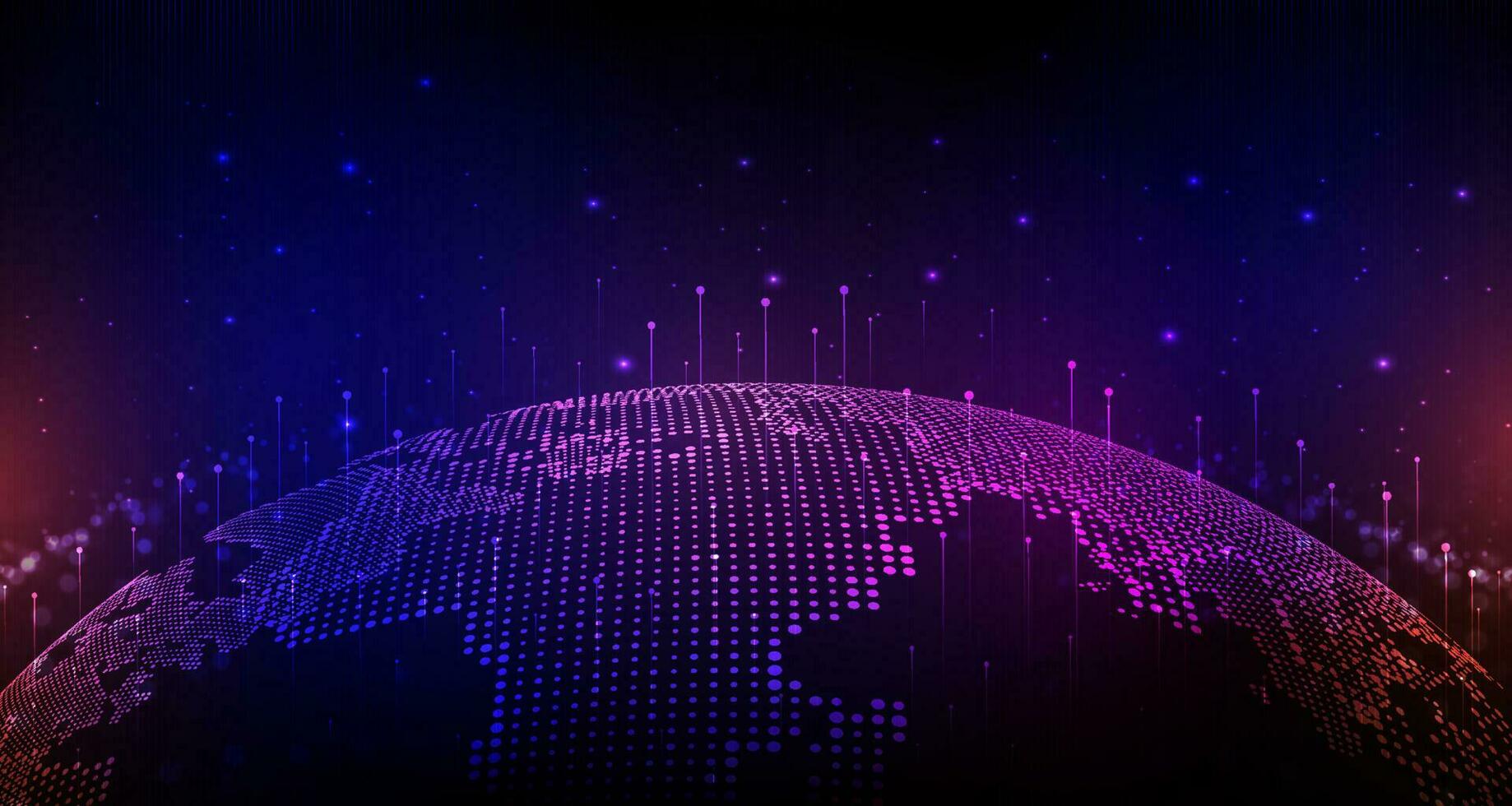 Abstract digital technology futuristic circuit blue pink background, Cyber science tech, Innovation communication future, Ai big data, internet network connection, Cloud hi-tech illustration vector