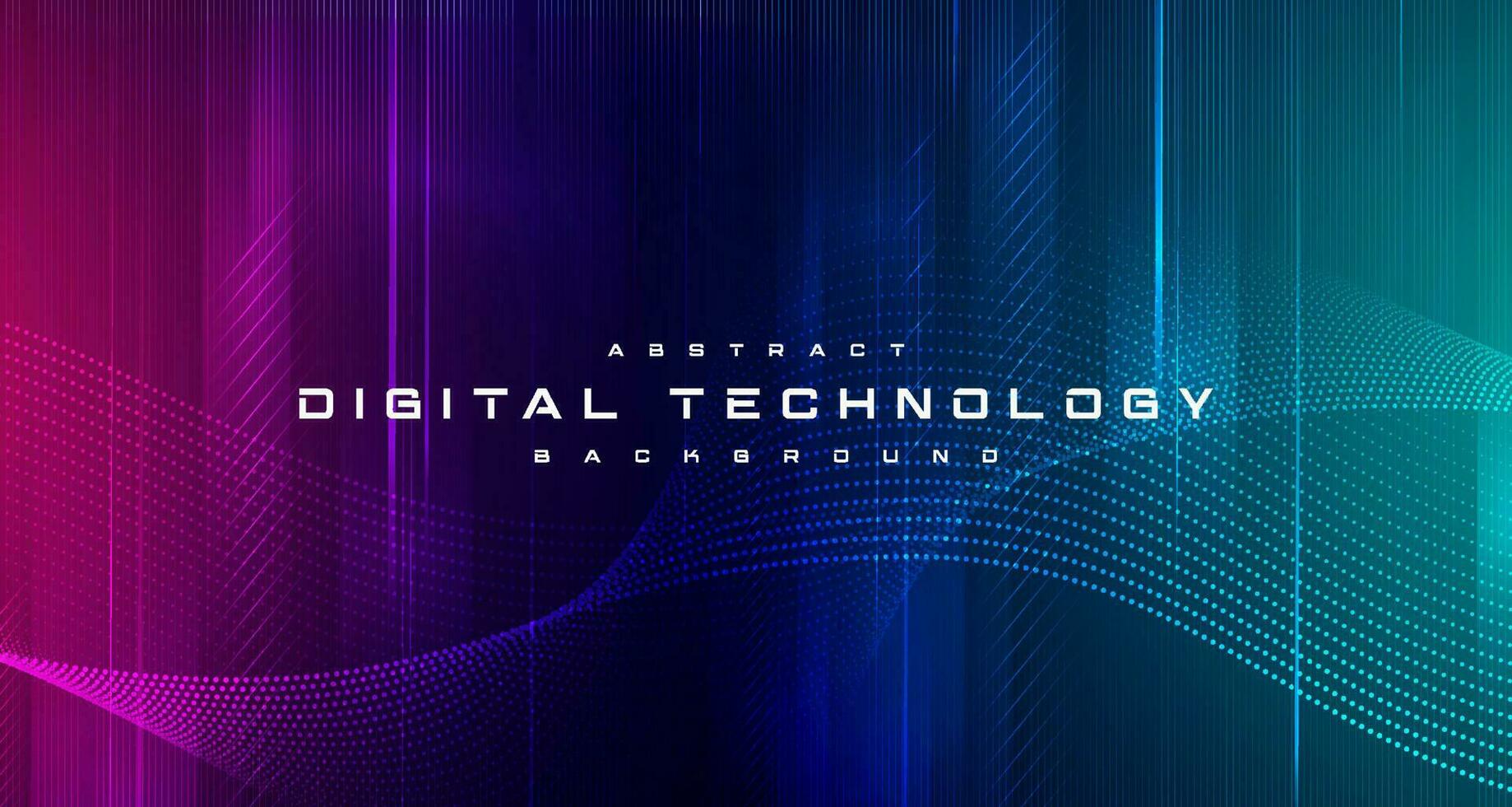 banner de tecnología digital concepto de fondo azul verde con efecto de luz de tecnología, tecnología abstracta, datos futuros de innovación, red de Internet, big data ai, conexión de puntos de líneas, vector de ilustración