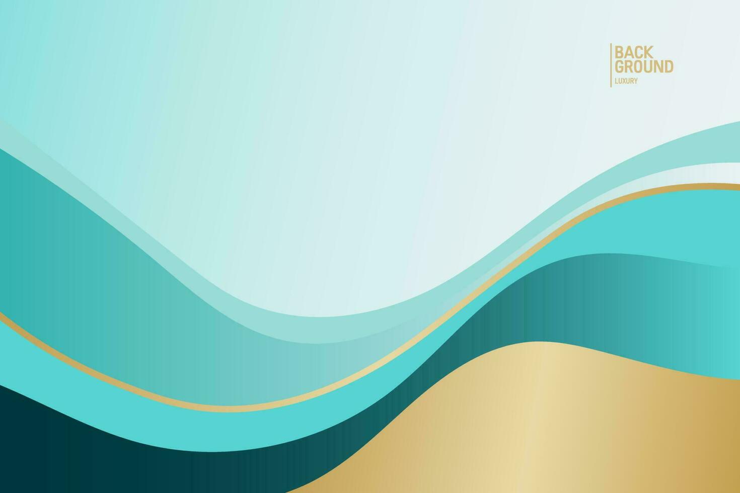 Golden cyan background. Fluid banner template vector illustration. Luxury background.