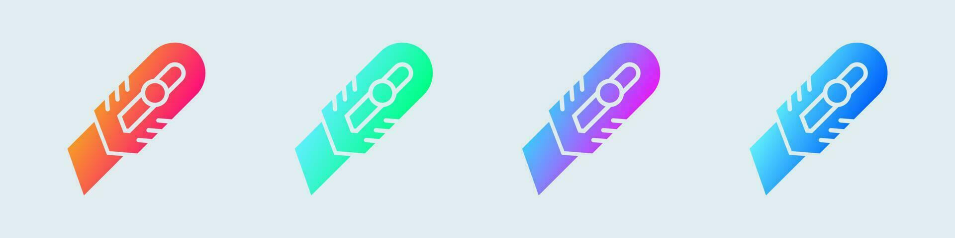 Cutter solid icon in gradient colors. Tool signs vector illustration.