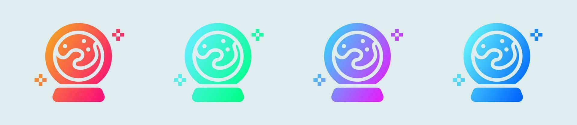 Crystal ball solid icon in gradient colors. Magic sphere signs vector illustration.