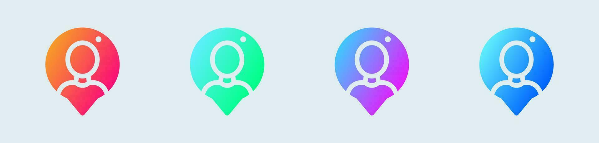 Video call solid icon in gradient colors. Chat signs vector illustration.