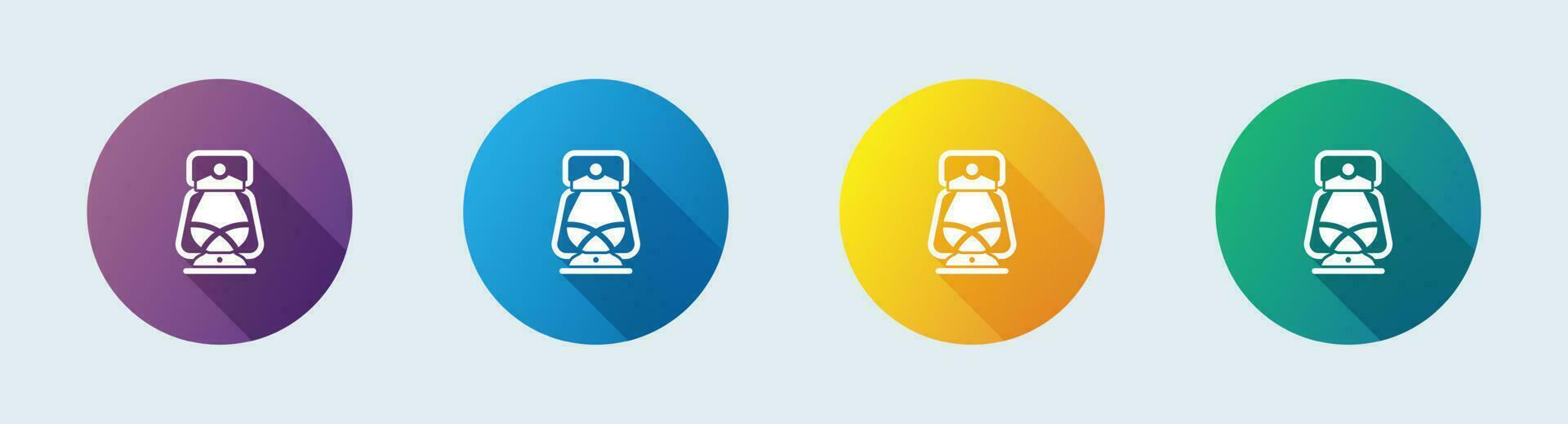 Oil lamp solid icon in flat design style. Lantern signs vector illustration.