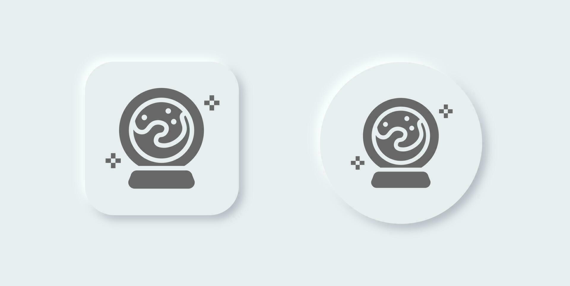 Crystal ball solid icon in neomorphic design style. Magic sphere signs vector illustration.
