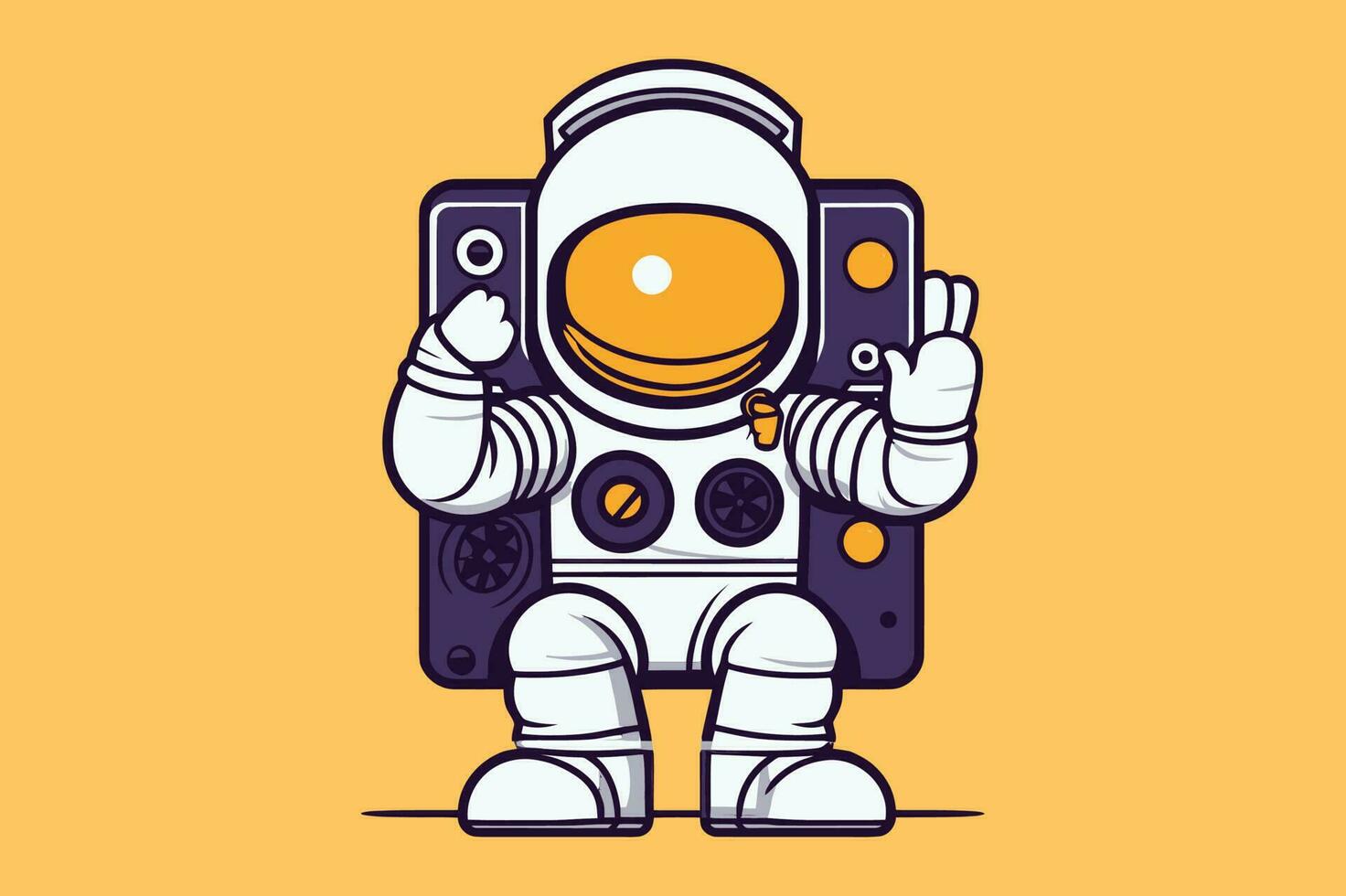 Cute Little Astronaut Characater Creative Unique Mascot Logo Tshirt Sublimation Vector Design Template