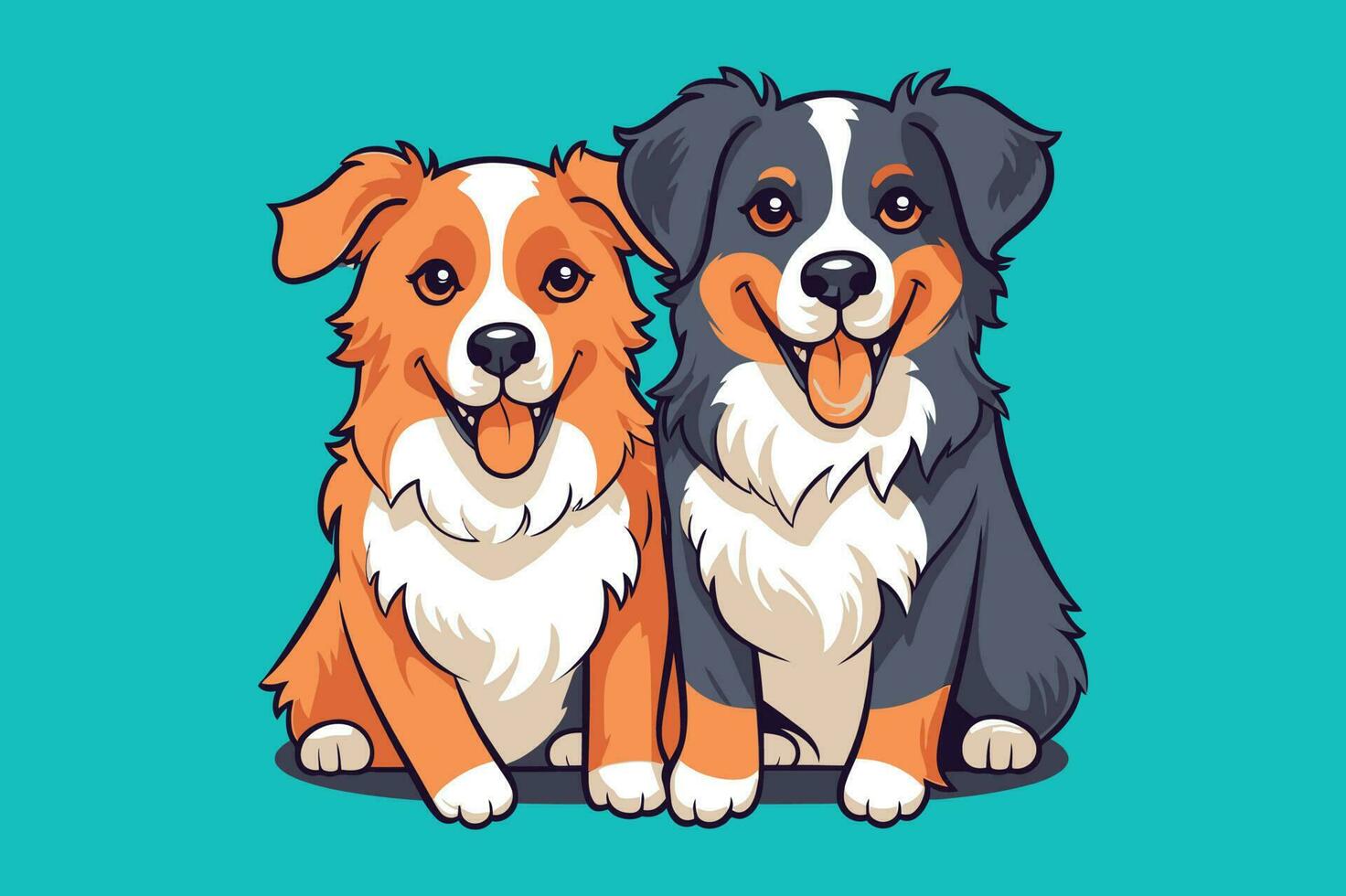 contento perro familia Pareja creativo único mascota logo camiseta sublimación vector diseño modelo