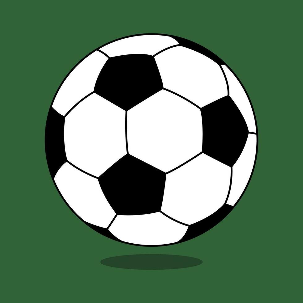 fútbol pelota icono plano vector ilustración en antecedentes.