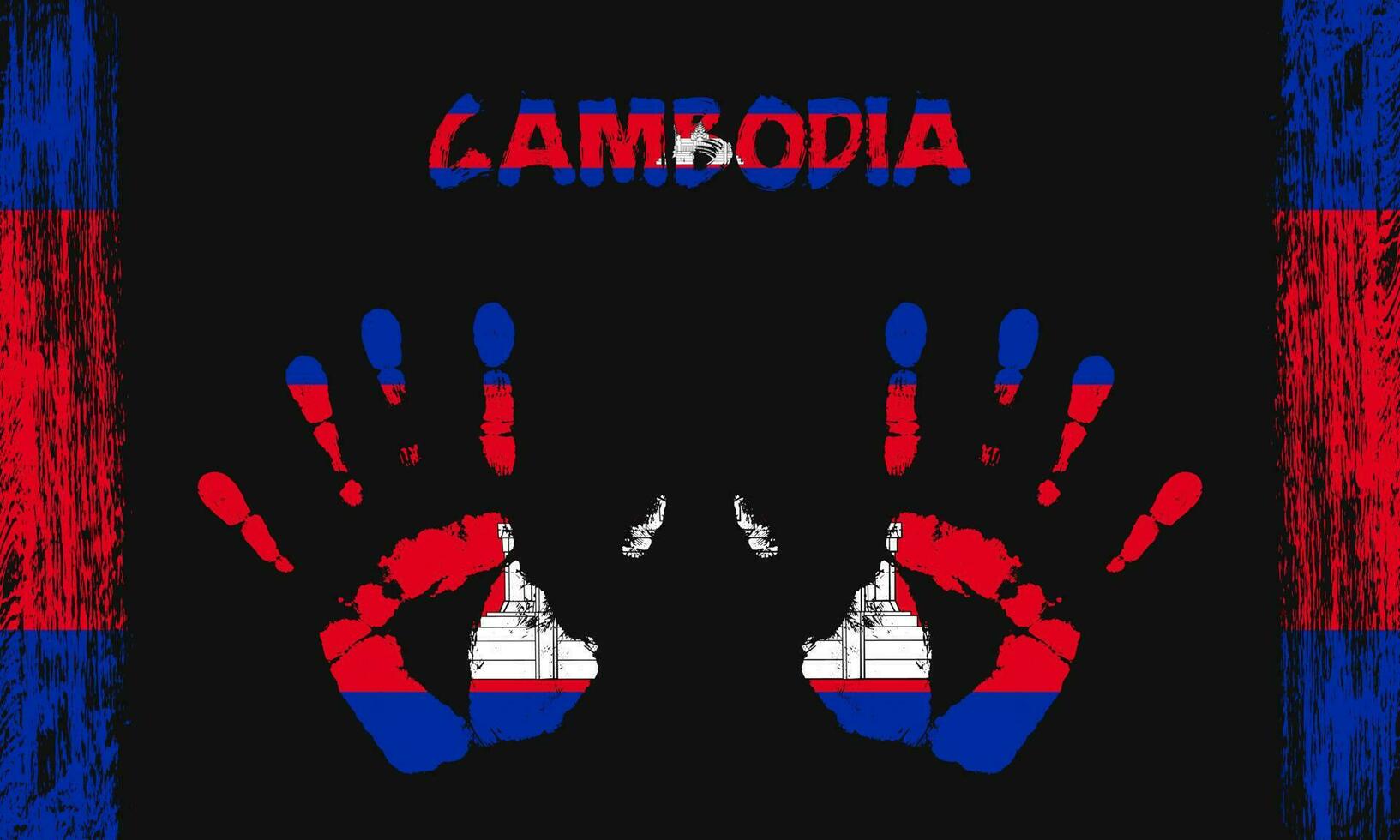Vector flag of Cambodia with a palm