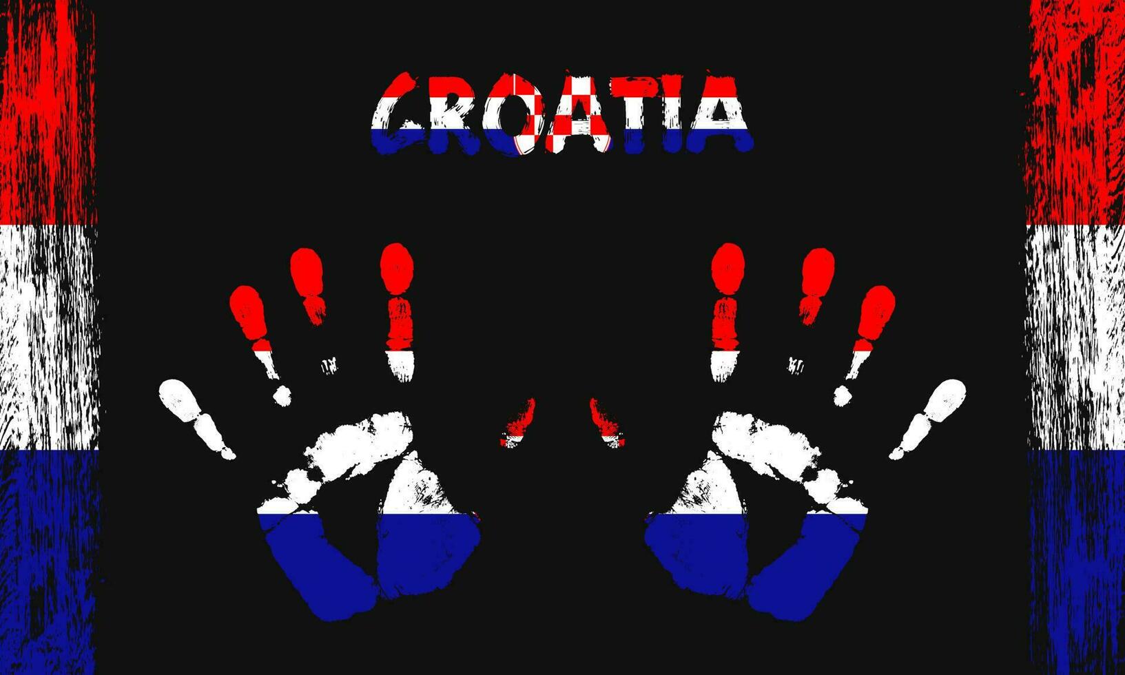 Vector flag of Croatia with a palm