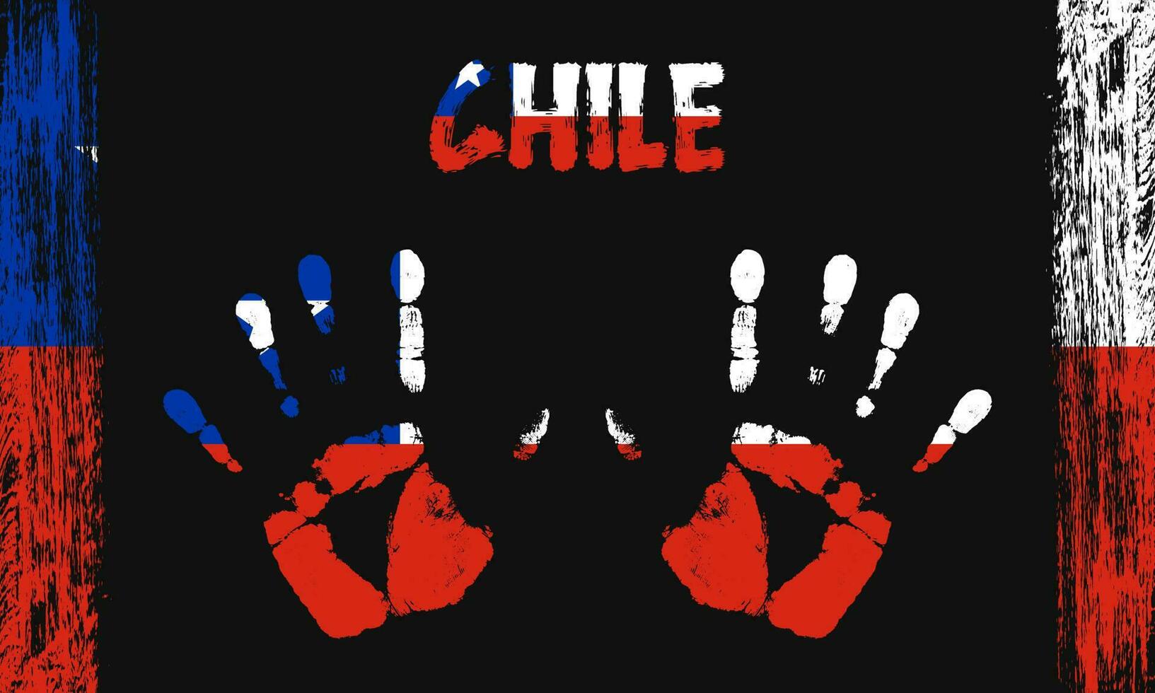 Vector flag of Chile with a palm