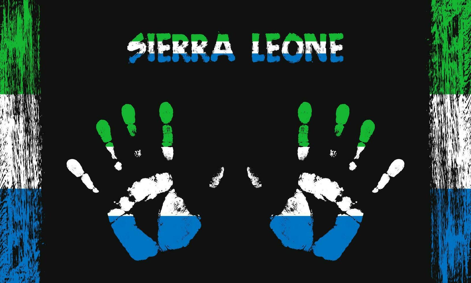Vector flag of Sierra Leone with a palm