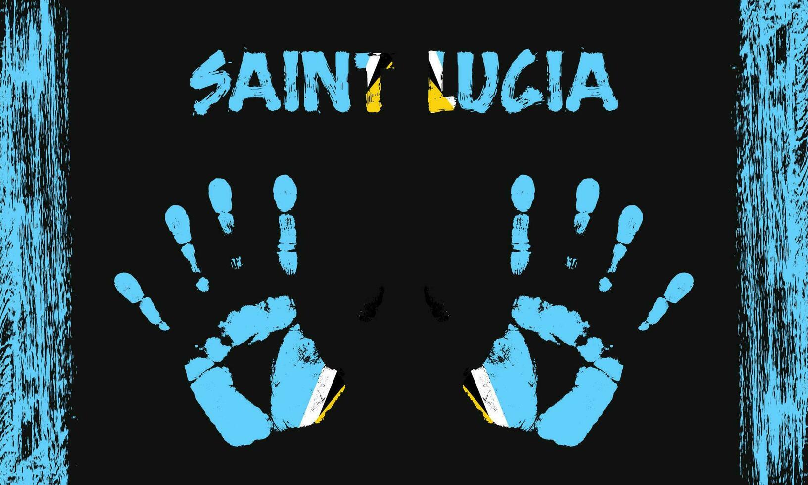 Vector flag of Saint Lucia with a palm