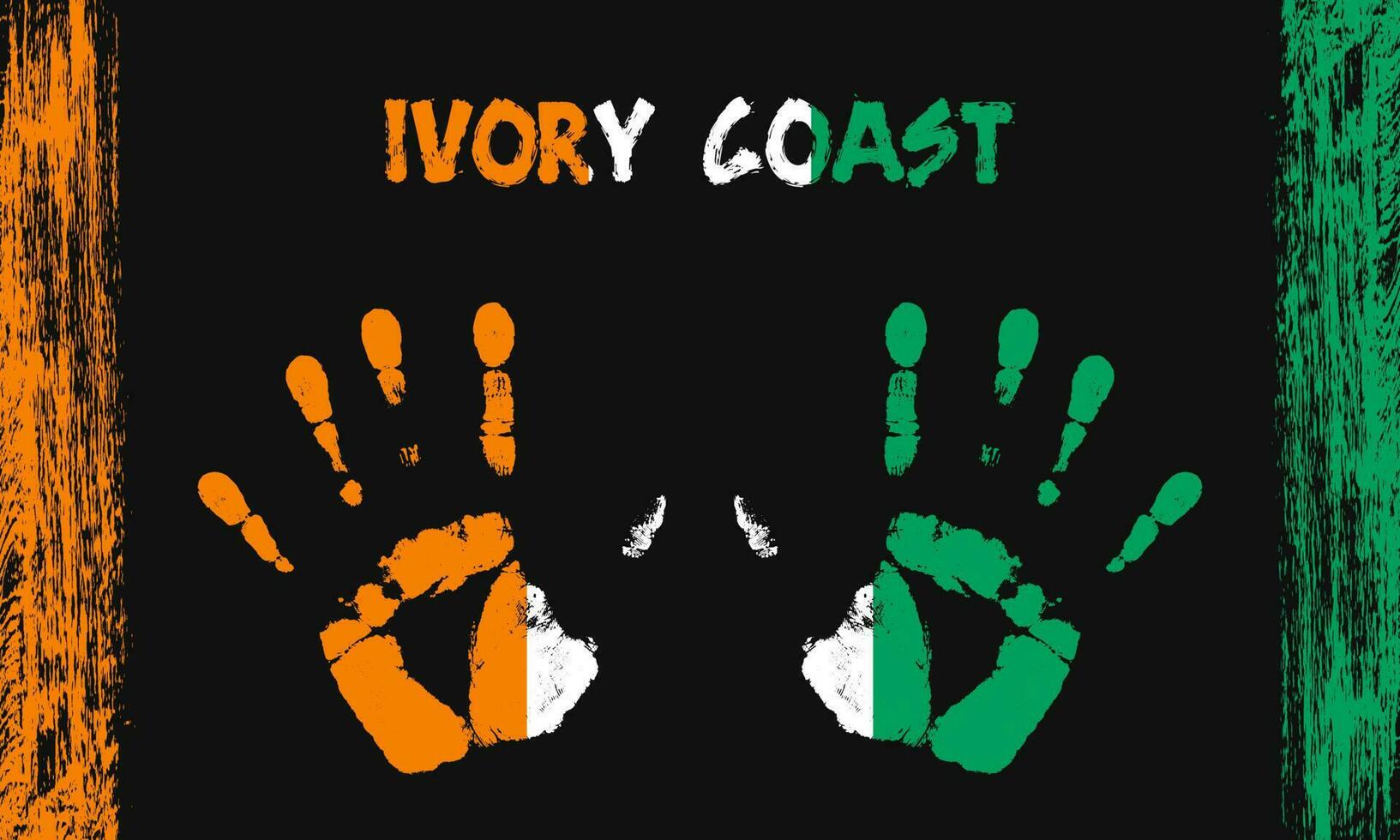 Vector flag of Ivory Coast with a palm