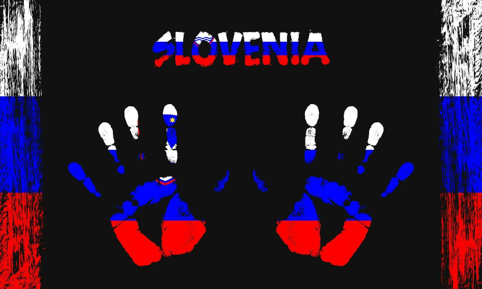Vector flag of Slovenia with a palm
