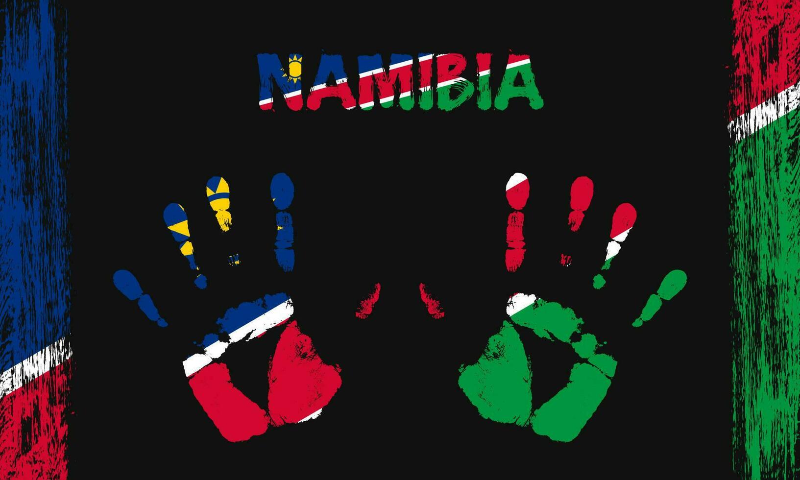 Vector flag of Namibia with a palm