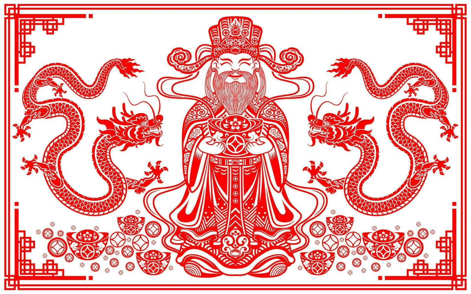 Happy chinese new year 2024 the dragon zodiac sign vector