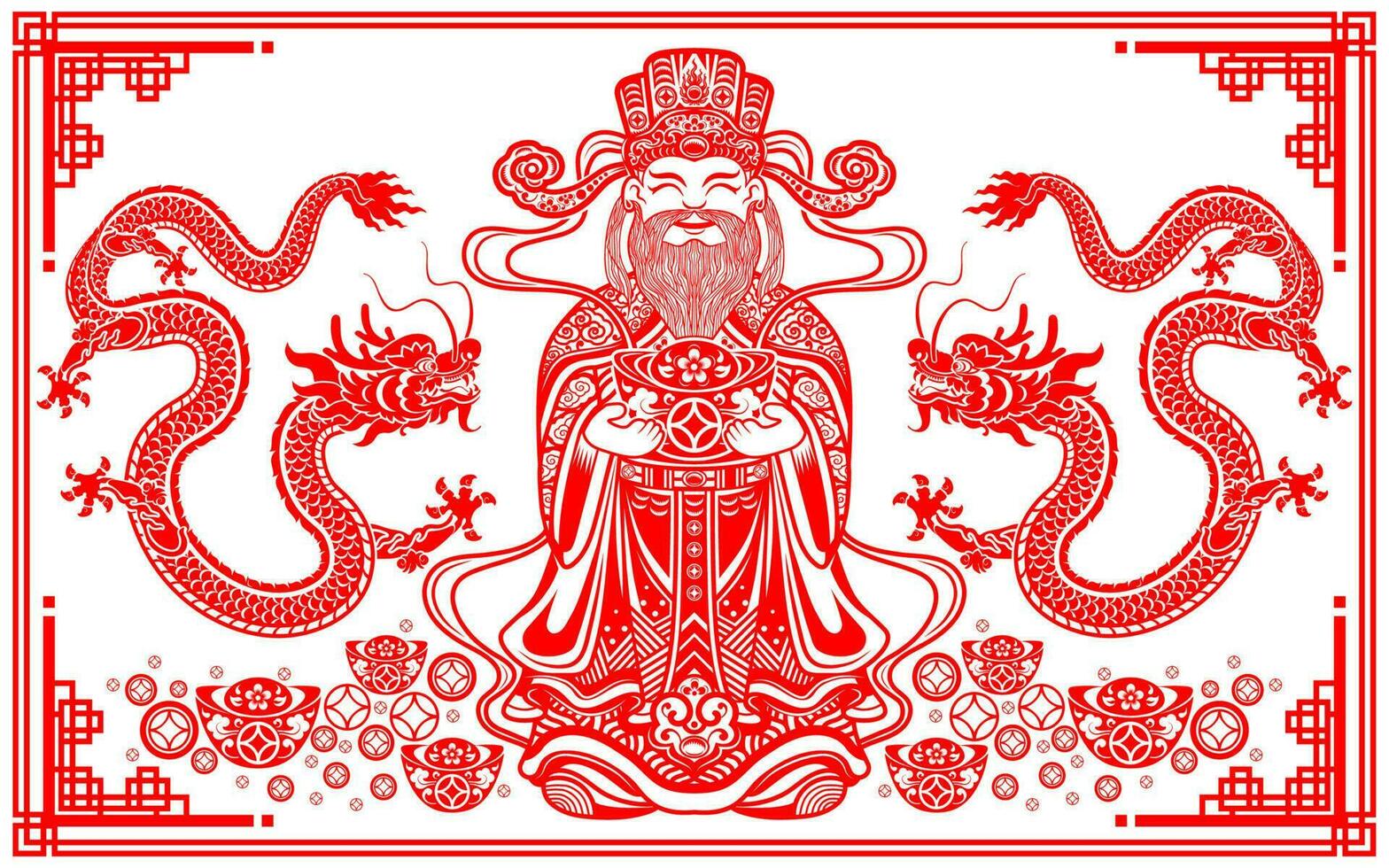 Happy chinese new year 2024 the dragon zodiac sign vector