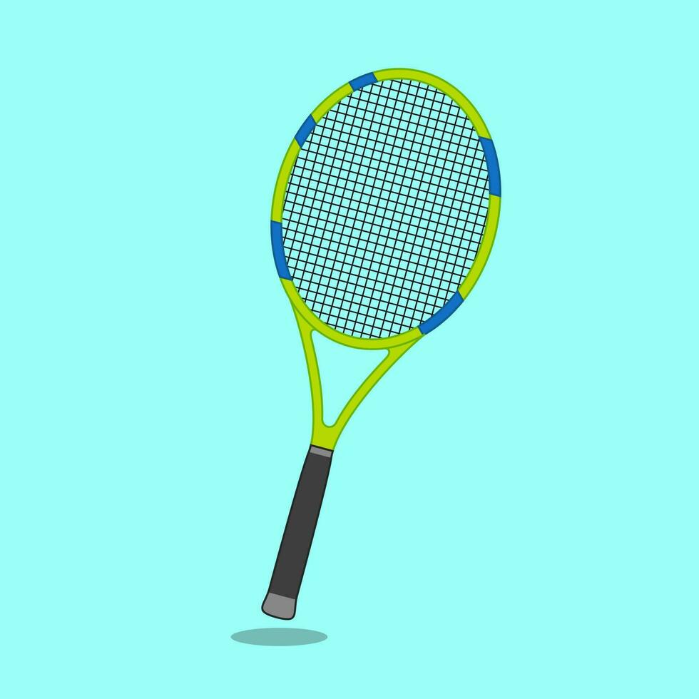 Tennis racket flat design with shadow. vector