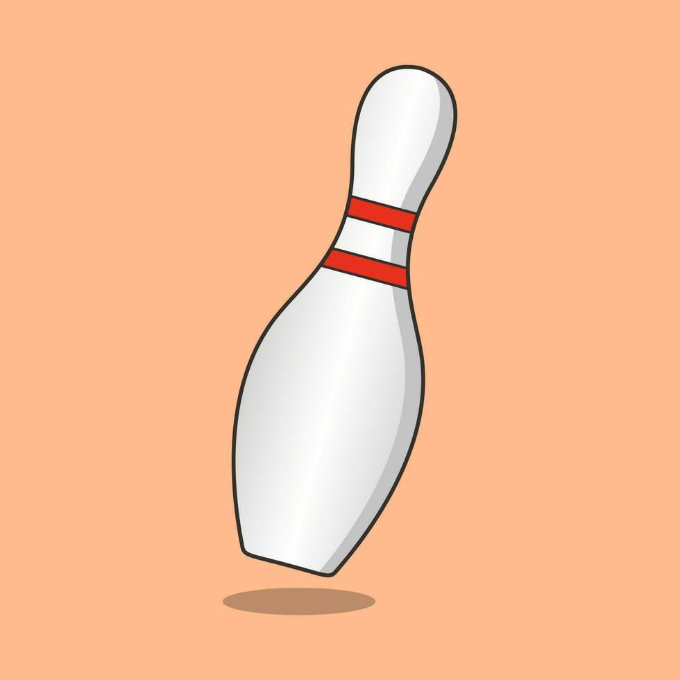 Flat bowling pin illustration with shadow. vector