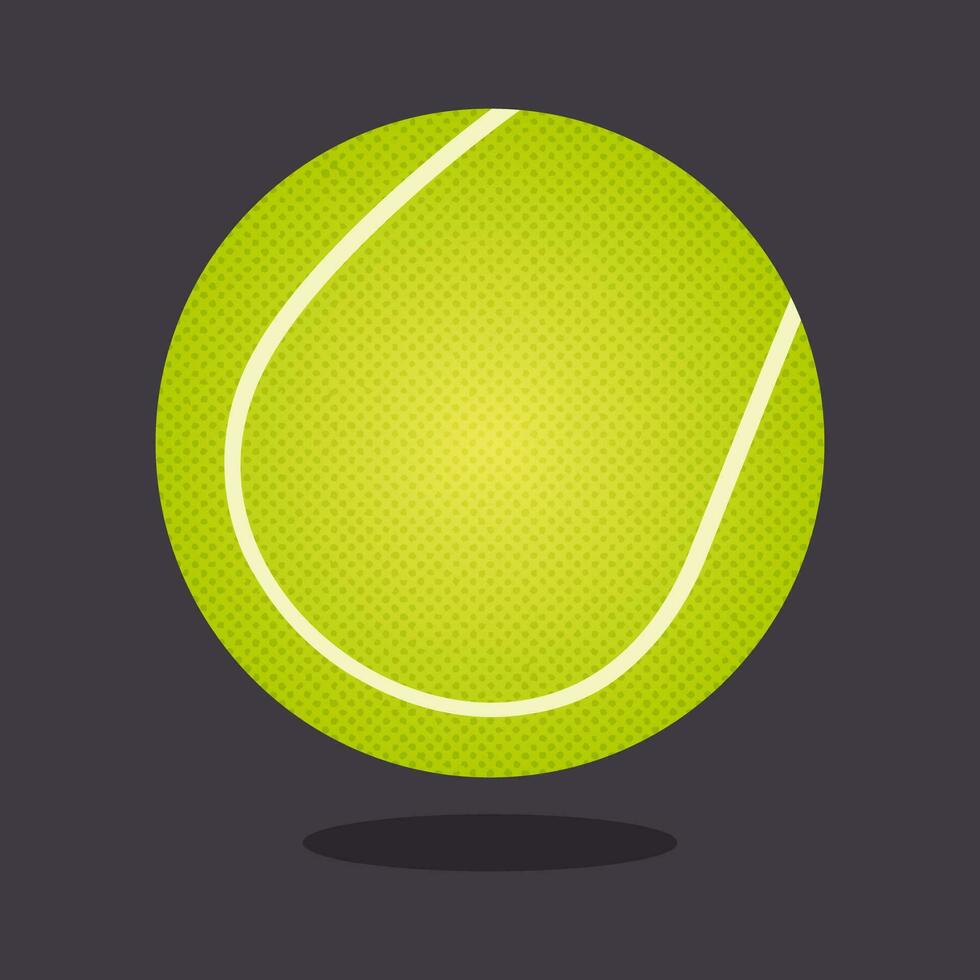 Single light green tennis ball illustration. vector