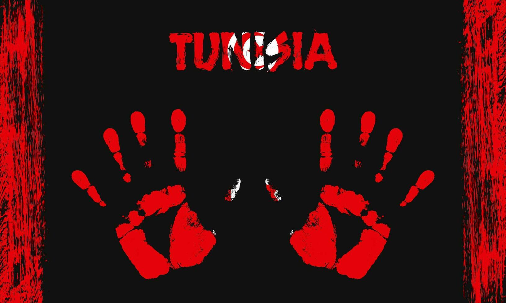 Vector flag of Tunisia with a palm