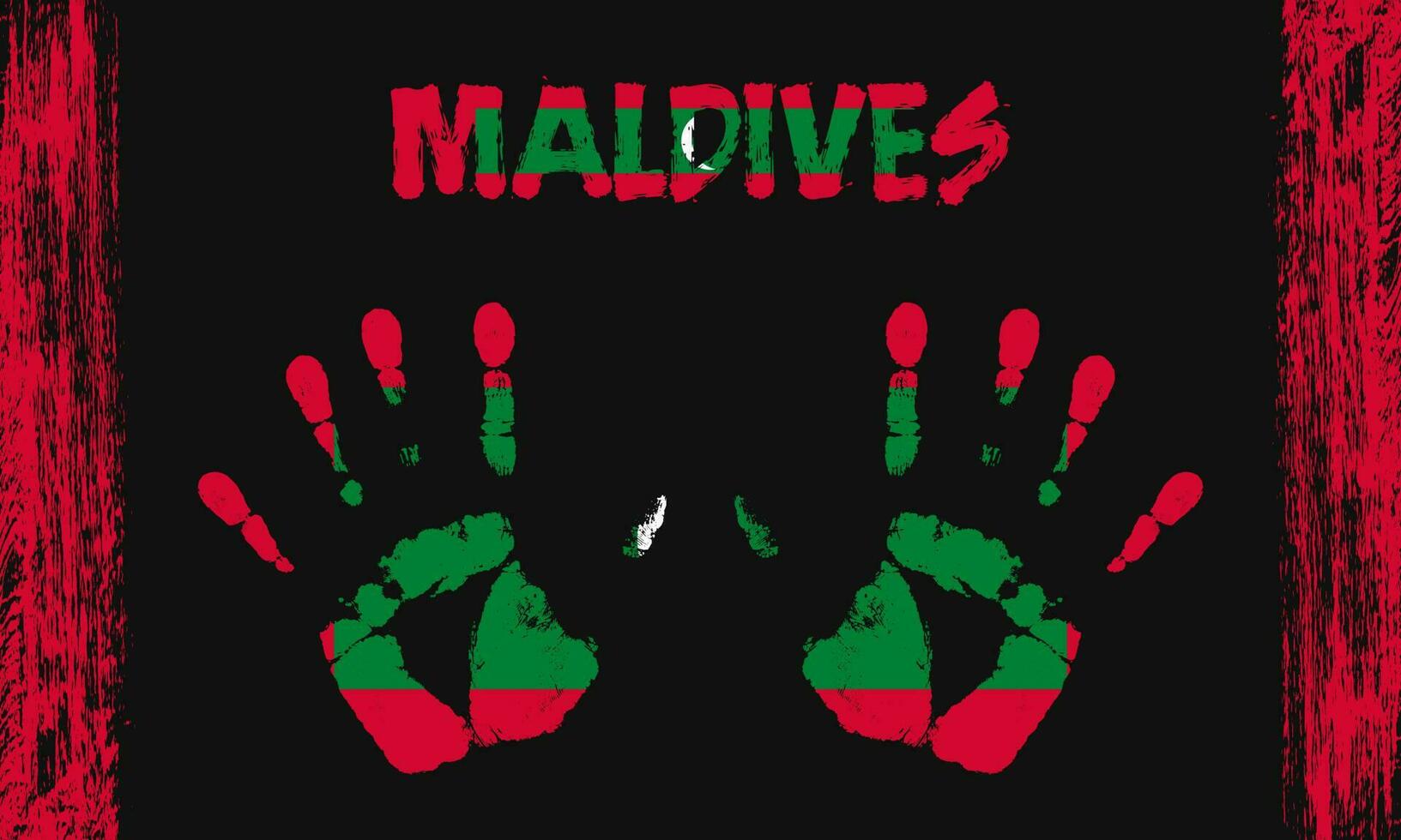 Vector flag of Maldives with a palm