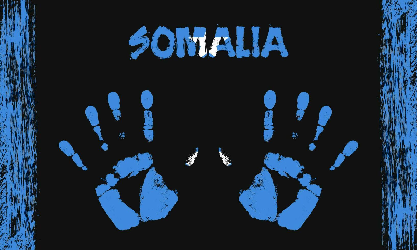 Vector flag of Somalia with a palm