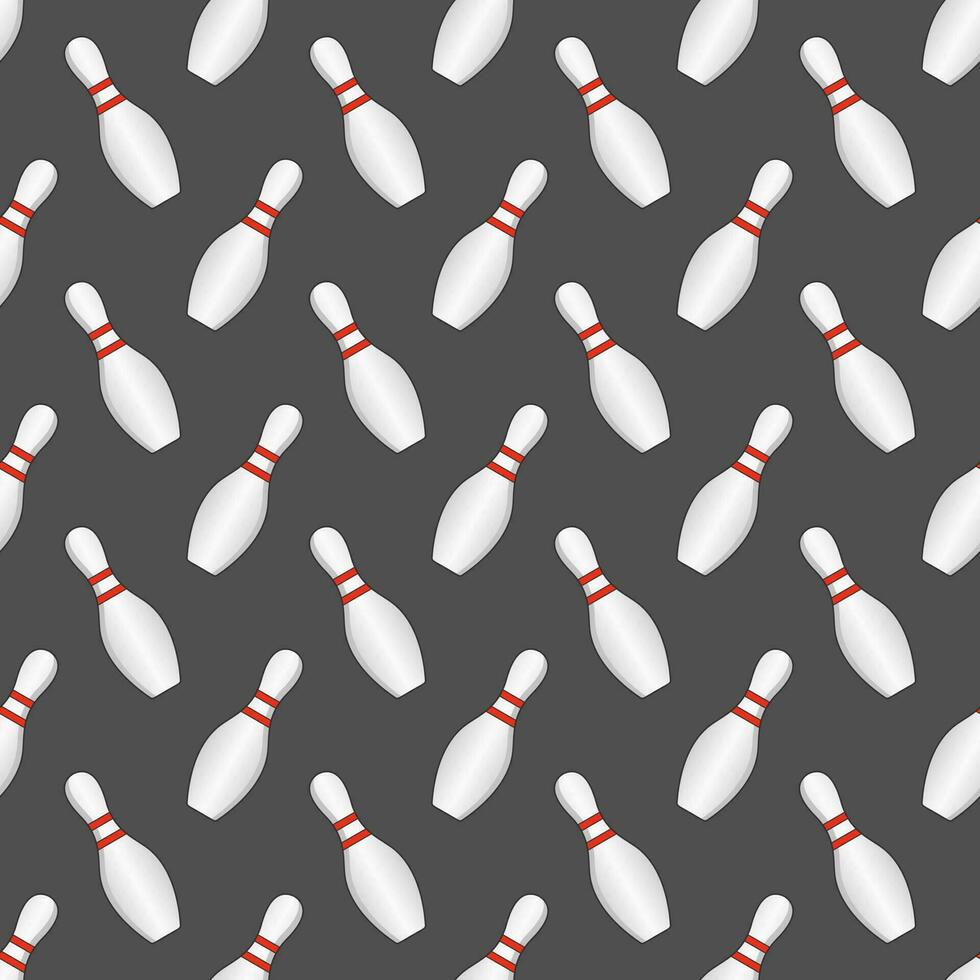 Seamless pattern with bowling pins and bowls. vector