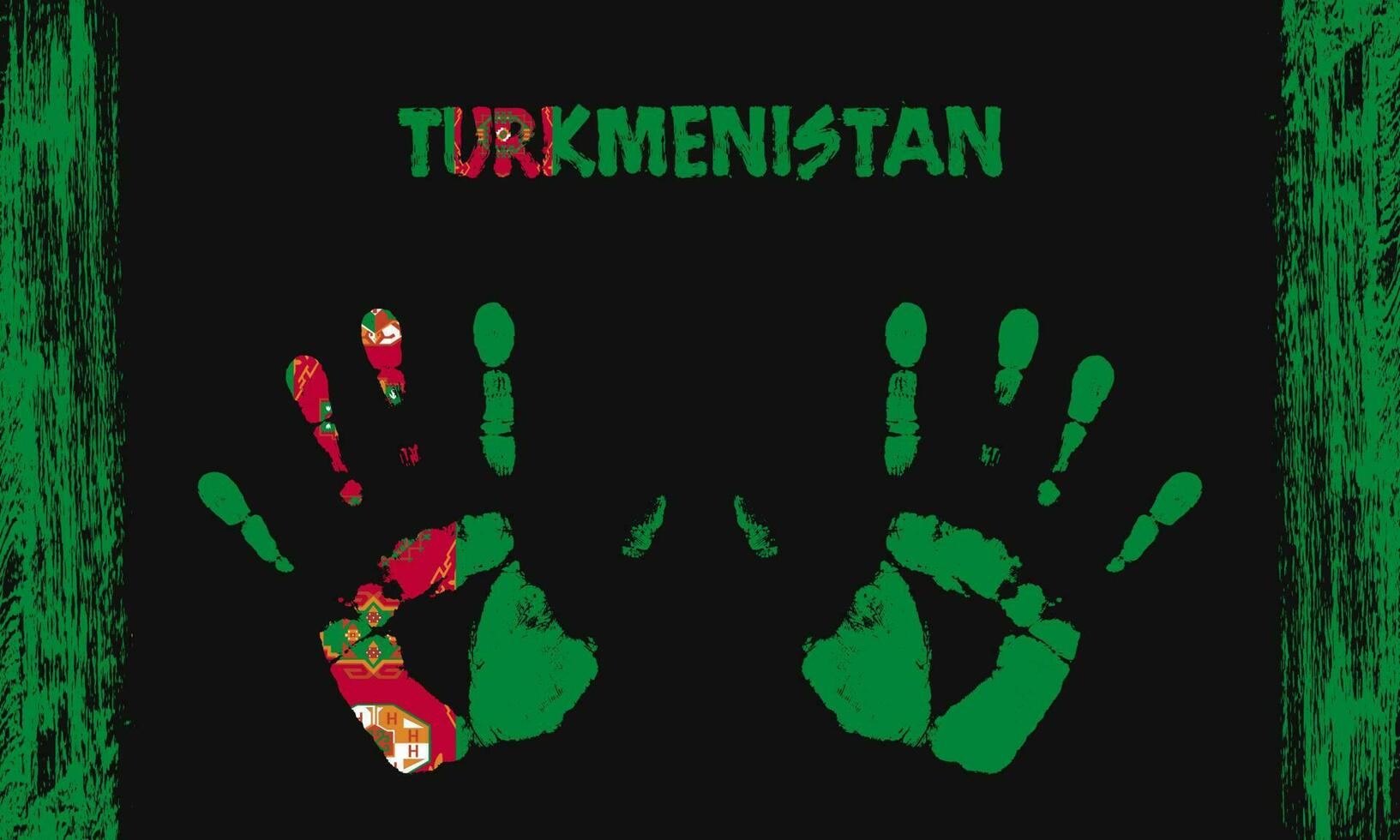 Vector flag of Turkmenistan with a palm