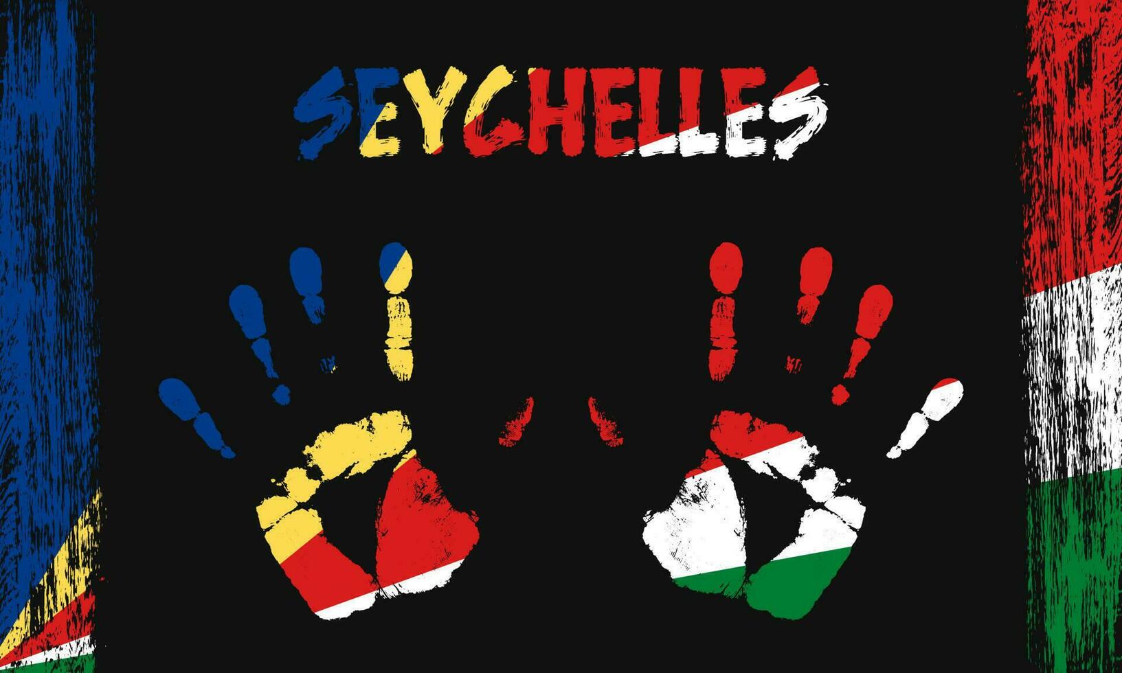 Vector flag of Seychelles with a palm