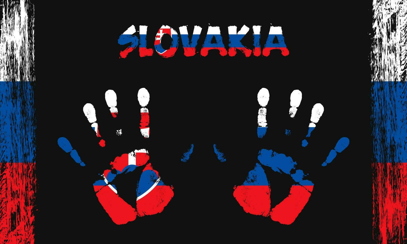 Vector flag of Slovakia with a palm