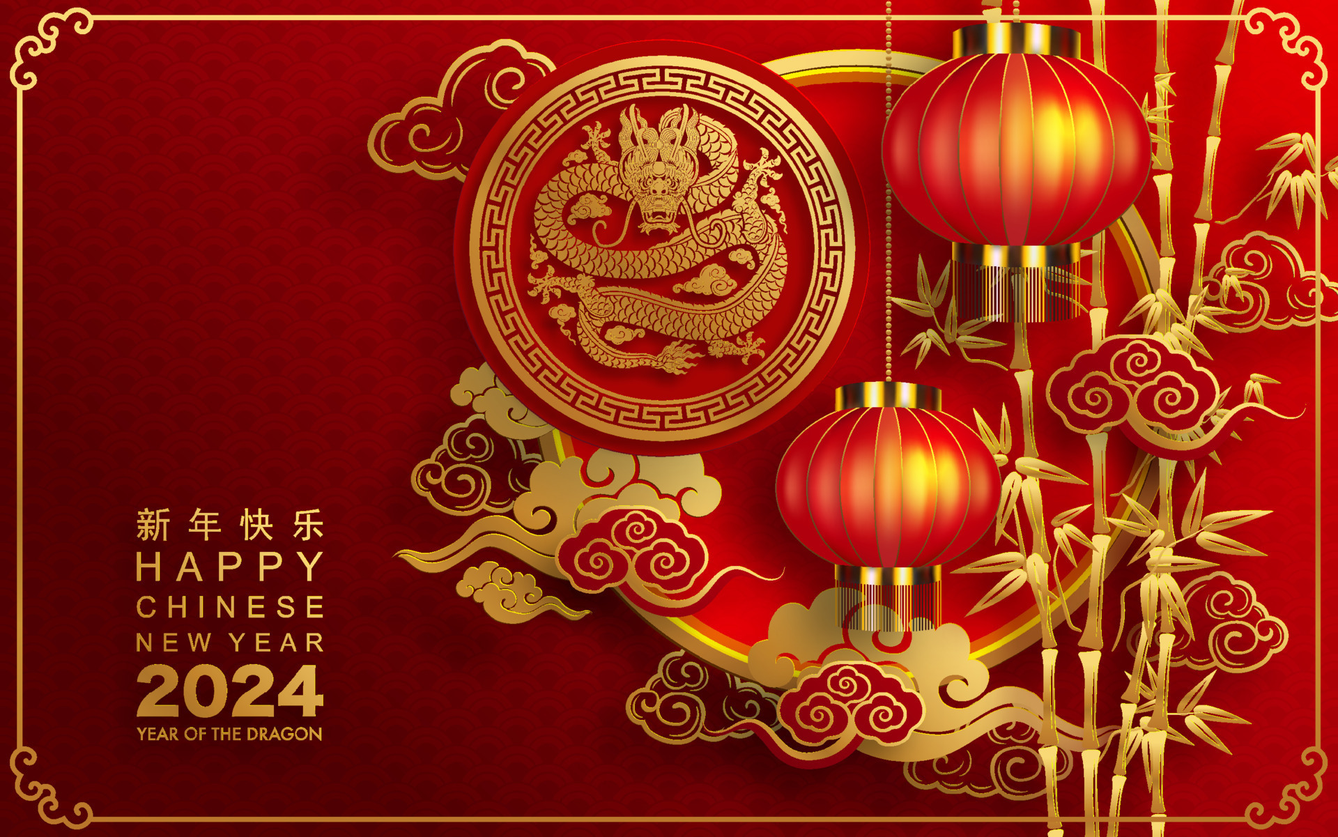 chinese new year greetings dragon horse