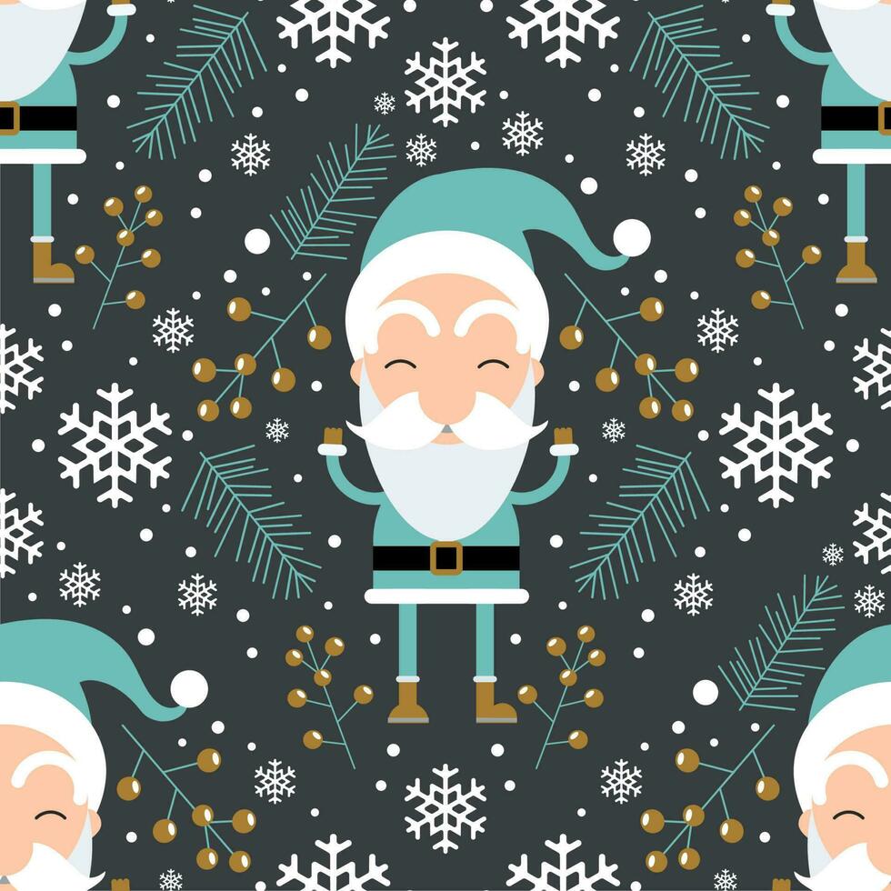 Seamless pattern happy  new year and christmas with cute character and christmas vector