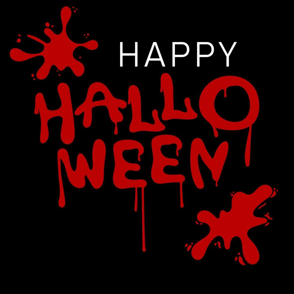 Happy halloween design in urban graffiti style with stains and blood drops vector