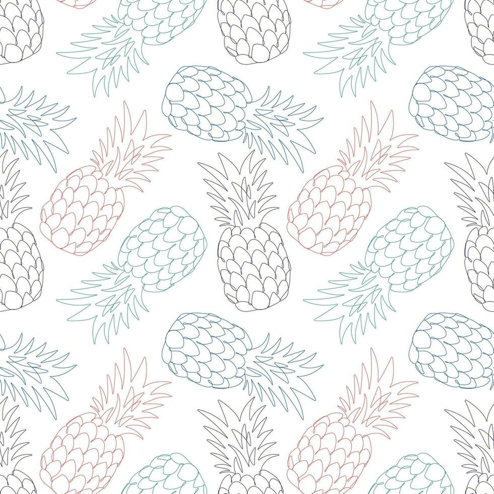 Pineapple seamless pattern vector