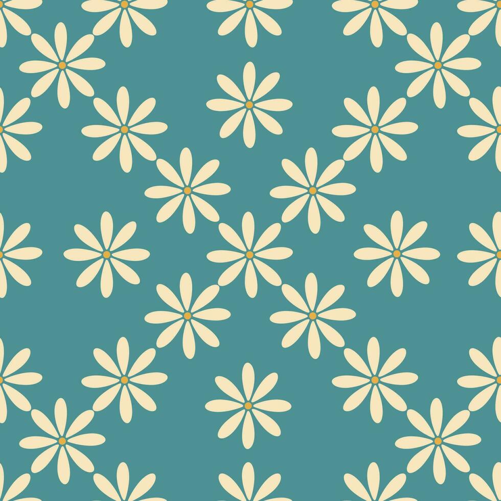 Floral seamless pattern in retro style vector